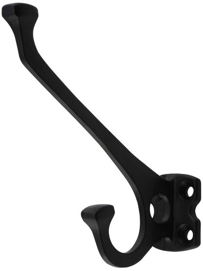 Small Plain Cast-Iron Hook in Matte Black.